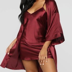 Two Piece Satin Robe